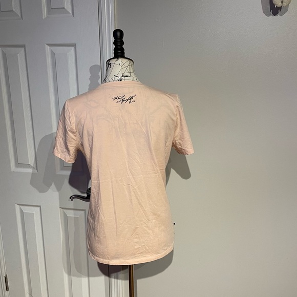 NWOT Embellished muscle bead shiny bling graphic print letters shirt cor - Picture 3 of 6